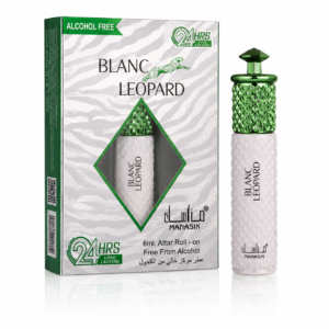 Parfum concentrat pentru bărbați, Blanc Leopard Attar Roll-On fără alcool, 6 ml, MANASIK®