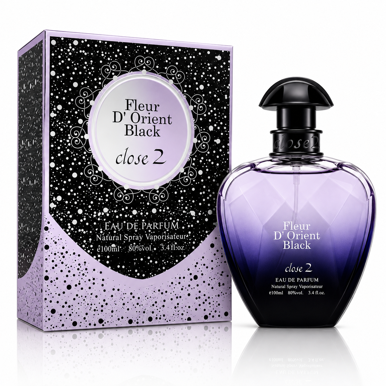 Apă de parfum pentru femei, Parfum damă Fleur D'Orient Black, EDP, 100 ml, Close 2®