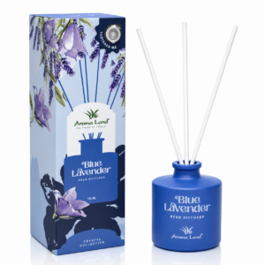 Odorizant de cameră, Difuzor de parfum cu bețișoare Blue Lavender, Reed Diffuser, 100 ml, Aroma Land®
