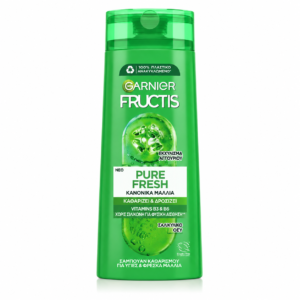 Șampon purifiant Garnier Fructis Pure Fresh, cu extract de castravete și acid salicilic, 400 ml