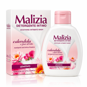 Gel pentru igienă intimă Malizia Lenitivo cu Gălbenele și Flori de Lotus, 200 ml