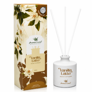 Odorizant de cameră, Difuzor de parfum cu bețișoare Vanilla Latte, Reed Diffuser, 100 ml, Aroma Land®