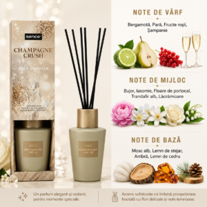 Alternative view of Odorizant de cameră, Difuzor de parfum cu bețișoare Champagne Crush, Reed Diffuser, 100 ml, Sence®