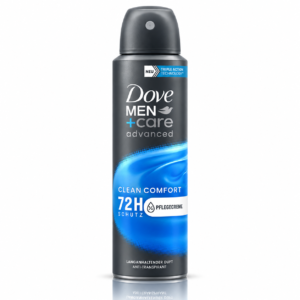 Spray antiperspirant pentru bărbați, Men+Care Advanced Clean Comfort, 72H Protection, 150 ml, DOVE®