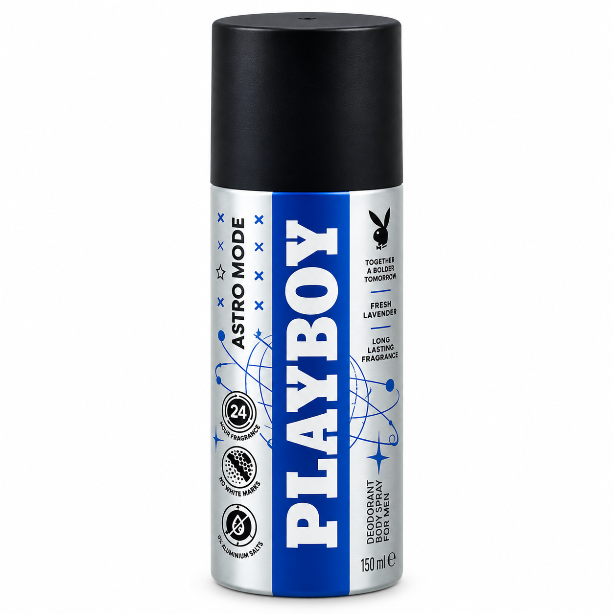 Deodorant spray pentru bărbați, Astro Mode, 24H, 150 ml, PLAYBOY®