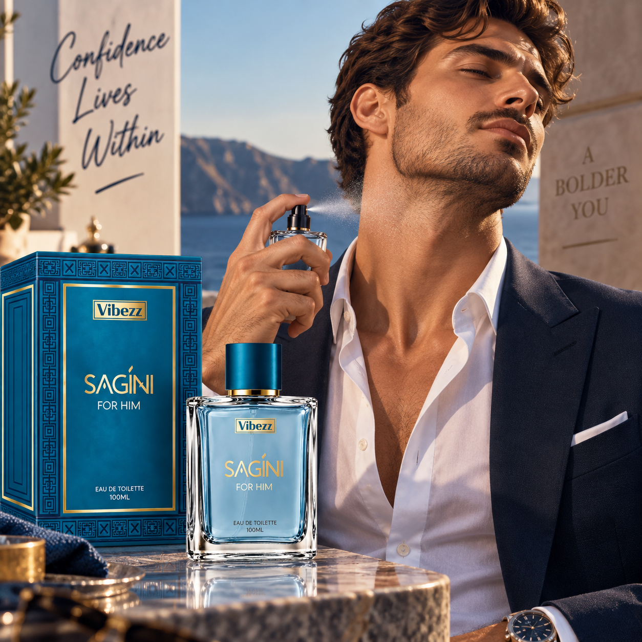 Apă de toaletă pentru bărbați, Parfum bărbătesc Sagíni For Him, EDT, 100 ml, Vibezz® - imagine 2