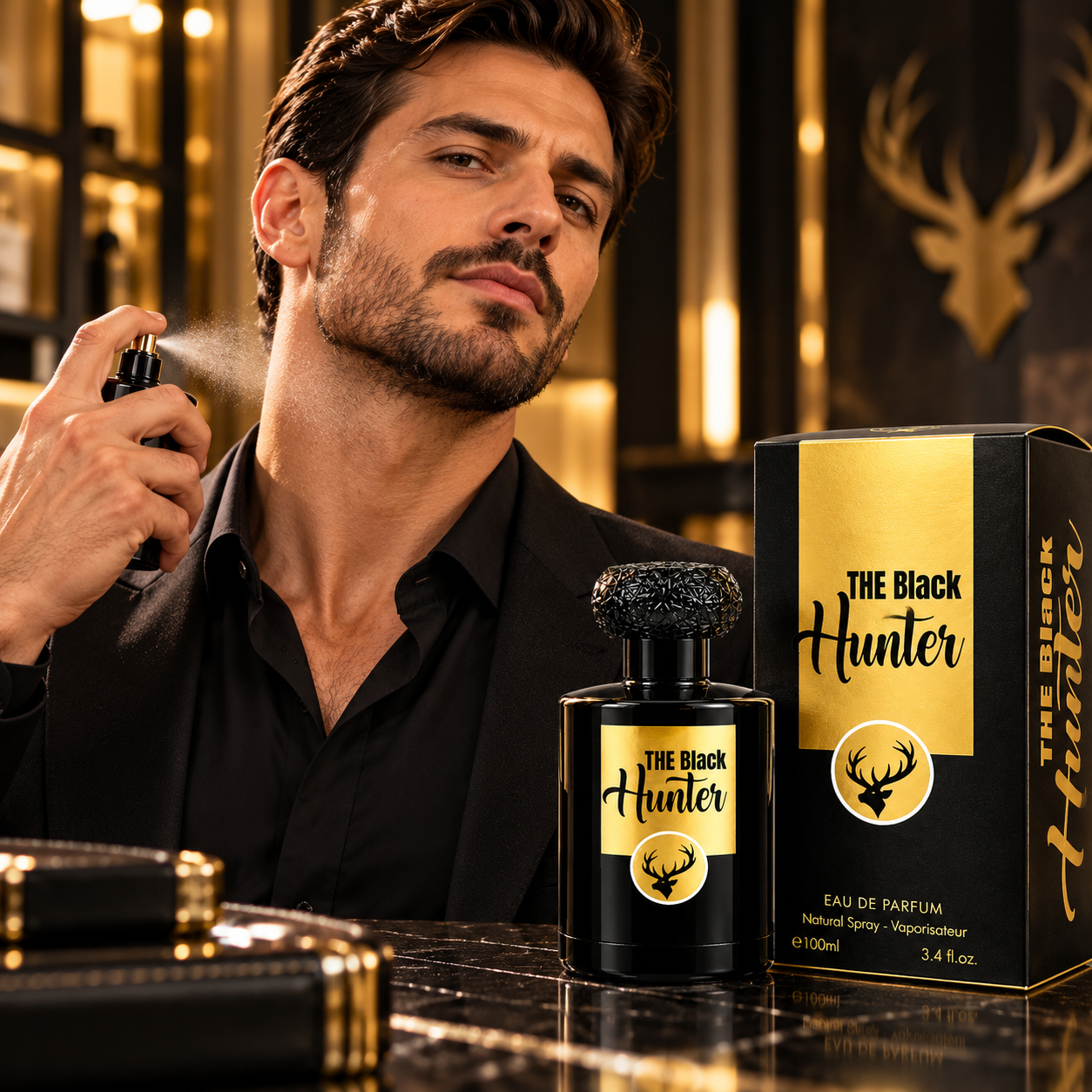Apă de parfum pentru bărbați, Parfum bărbătesc The Black Hunter, EDP, 100 ml, FRAGRANCE COUTURE® - imagine 2
