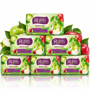 Set 6 săpunuri solide cu măr, Rubis Care Beauty Soap Apple, 6 x 150 g