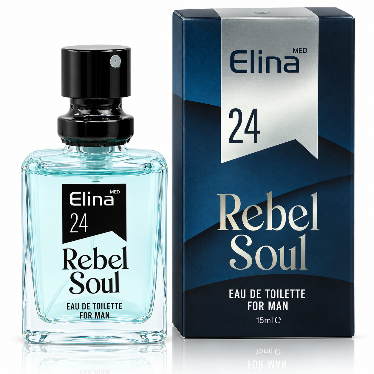 Apă de toaletă pentru bărbați, Parfum bărbătesc 24 Rebel Soul, EDT, 15 ml, Elina MED®