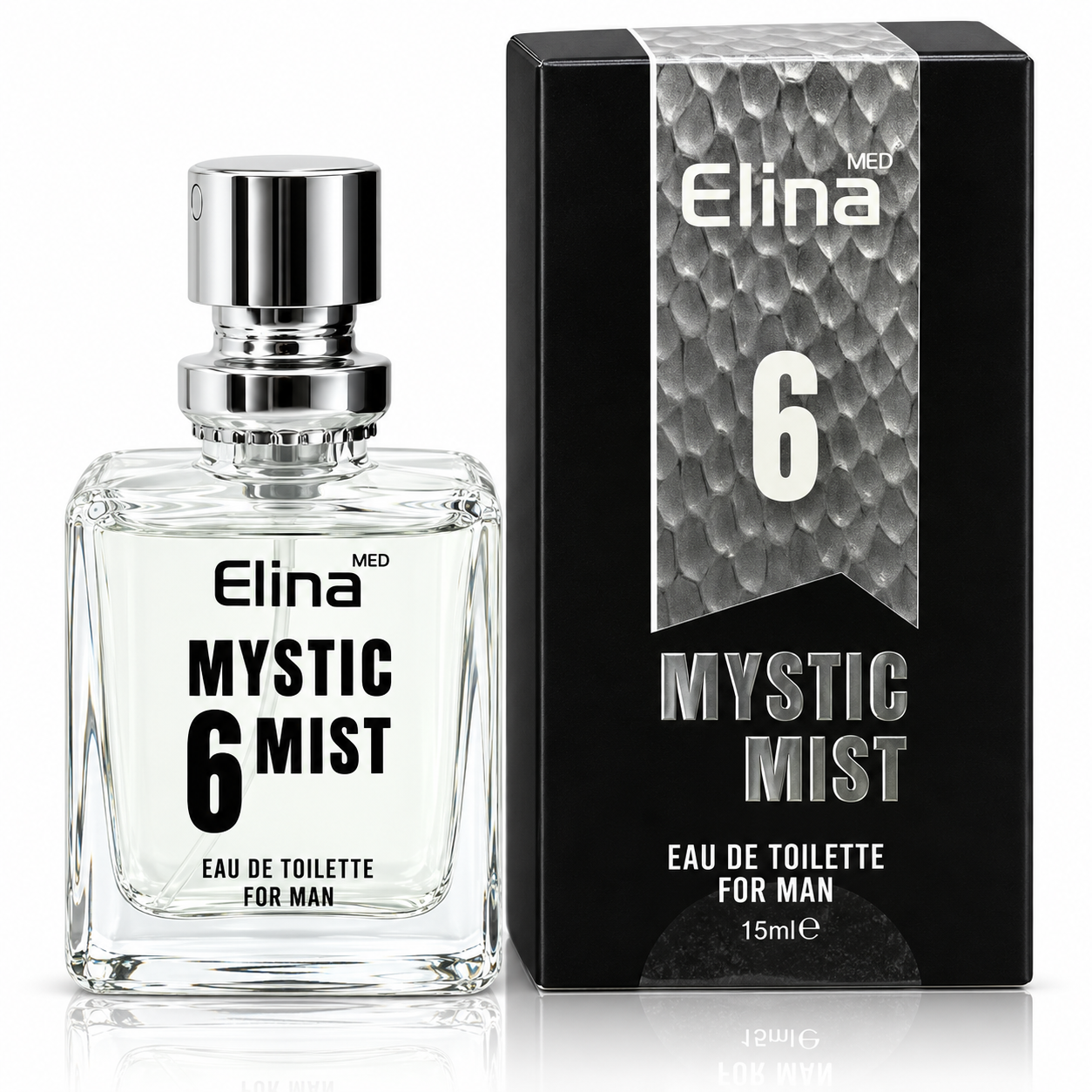 Apă de toaletă pentru bărbați, Parfum bărbătesc 6 Mystic Mist, EDT, 15 ml, Elina MED®