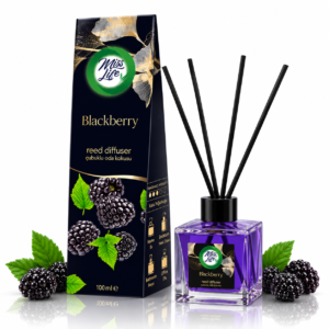 Odorizant de cameră, Difuzor de parfum cu bețișoare, Blackberry – Mure, 100 ml, Miss Life®