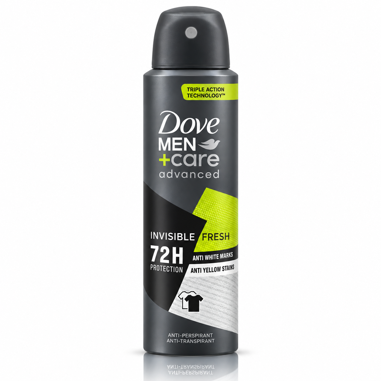 Spray antiperspirant pentru bărbați, Men+Care Advanced Invisible Fresh, 72H Protection, 150 ml, DOVE®