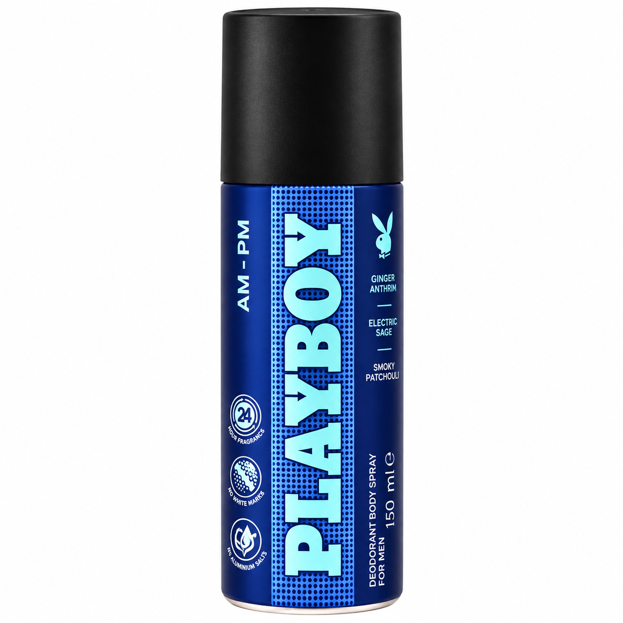Deodorant spray pentru bărbați, Play It Wild, 24H, 150 ml, PLAYBOY®
