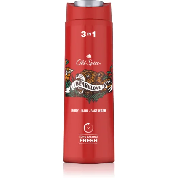 Gel de duș și șampon pentru bărbați 3 în 1, Bearglove Juicy Berries, corp, păr și față, 400 ml, Old Spice® - imagine 2