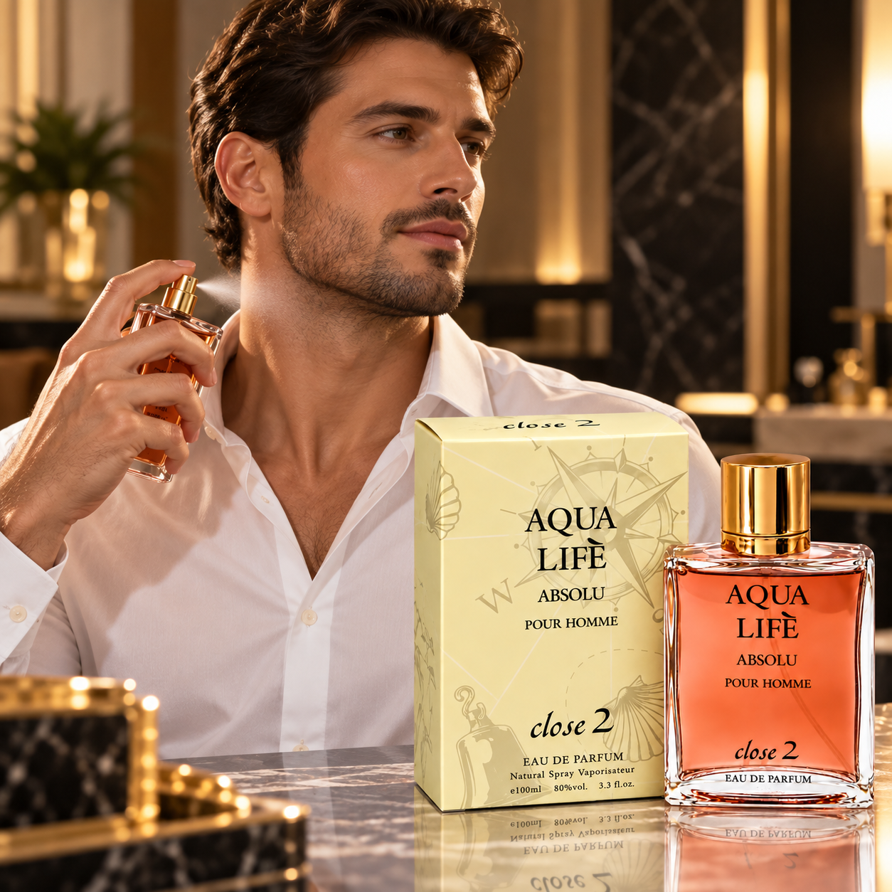 Apă de parfum pentru bărbați, Aqua Life Absolu Pour Homme, EDP, 100 ml, Close 2® - imagine 2