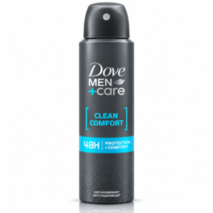 Spray antiperspirant pentru bărbați, Men+Care Clean Comfort, 48H Protection + Comfort, 150 ml, DOVE®