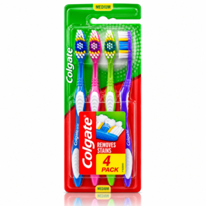 Periuță de dinți manuală, Premier Clean Medium, peri medii, set 4 bucăți, Colgate®