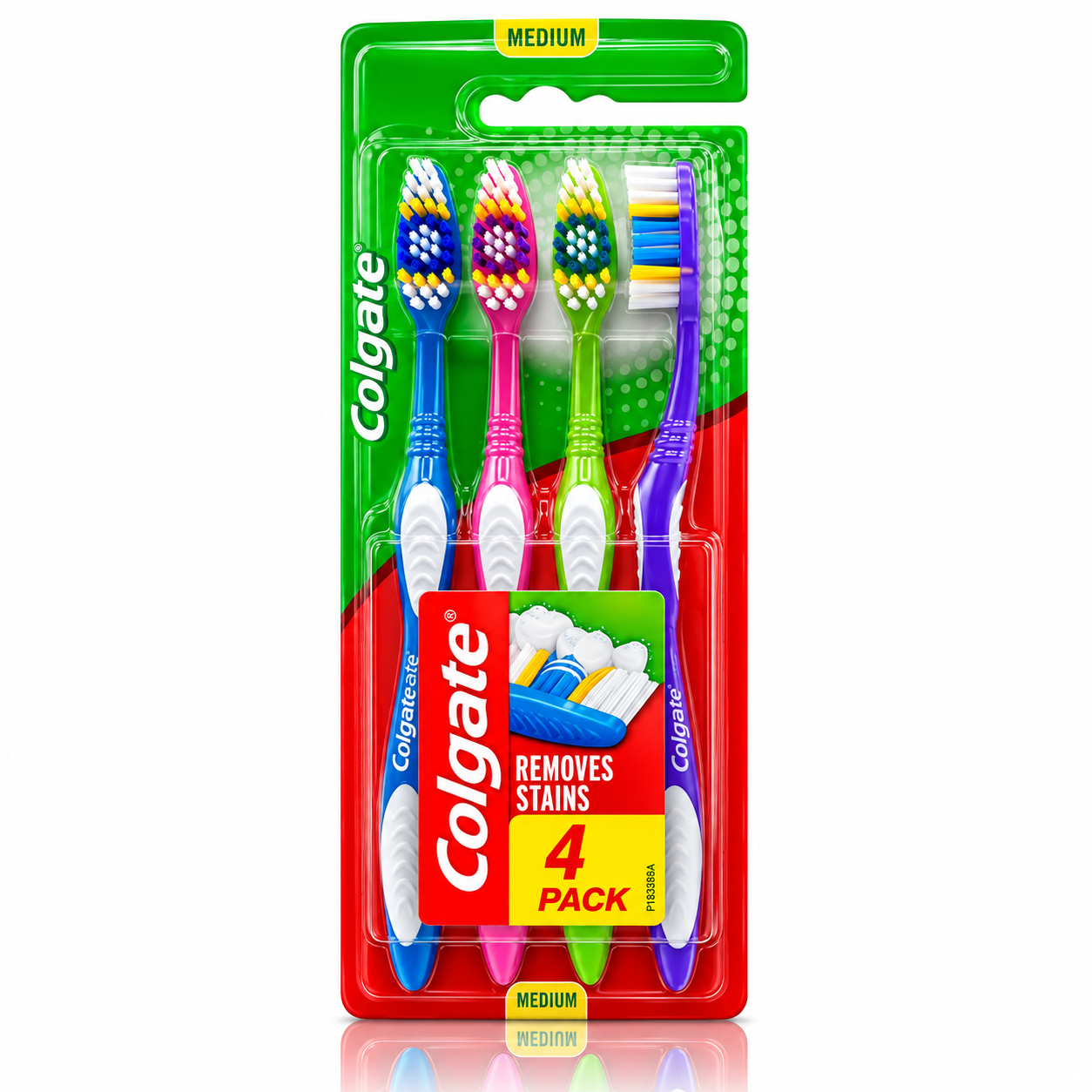 Periuță de dinți manuală, Premier Clean Medium, peri medii, set 4 bucăți, Colgate®