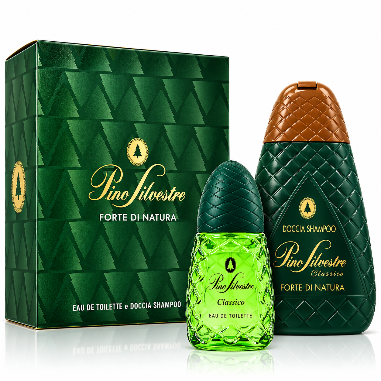 Set cadou pentru bărbați, Pino Silvestre Classico Forte di Natura, Apă de toaletă 75 ml + Doccia Shampoo 400 ml