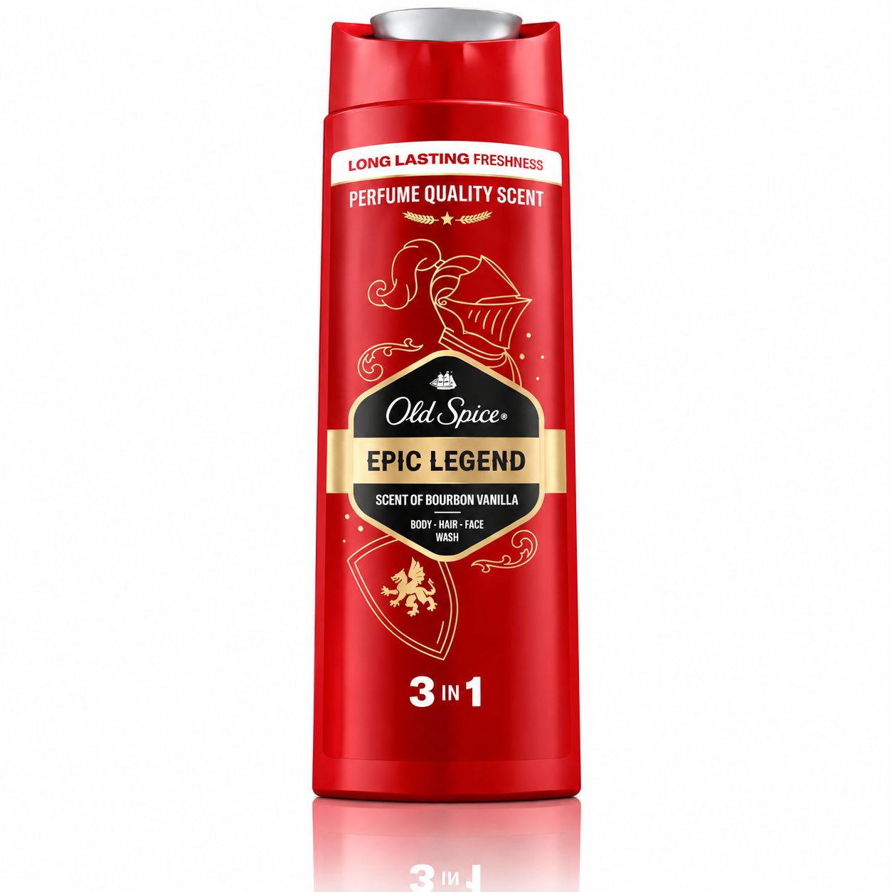 Gel de duș și șampon pentru bărbați 3 în 1, Epic Legend Bourbon Vanilla, corp, păr și față, 400 ml, Old Spice® - imagine 2