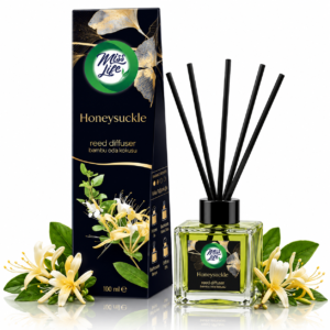 Odorizant de cameră, Difuzor de parfum cu bețișoare, cu aromă de Caprifoi, 100 ml, Miss Life®
