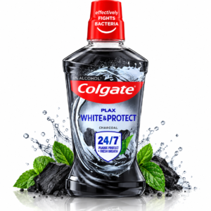 Apă de gură Colgate® Plax White + Charcoal, cu cărbune, fără alcool, 500 ml