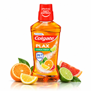 Apă de gură fără alcool, Plax Citrus Fresh, protecție antibacteriană și antiplacă, 500 ml, Colgate®