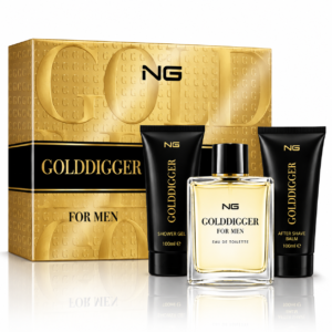 Set cadou pentru bărbați, Golddigger For Men, EDT 100 ml + gel de duș 50 ml + balsam after shave 50 ml, NG®