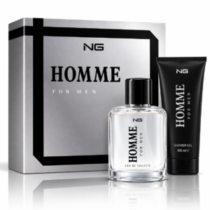 Set cadou pentru bărbați, Homme For Men, EDT 100 ml + gel de duș 100 ml, NG®