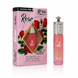 Parfum concentrat pentru femei, Rose Attar Roll-On fără alcool, 6 ml, MANASIK®