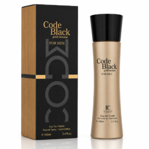 Apă de toaletă pentru bărbați, Parfum bărbătesc Code Black Gold Intense, EDT, 100 ml, FRAGRANCE COUTURE®