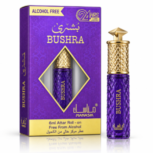 Parfum concentrat unisex, Bushra Attar Roll-On fără alcool, 6 ml, MANASIK®