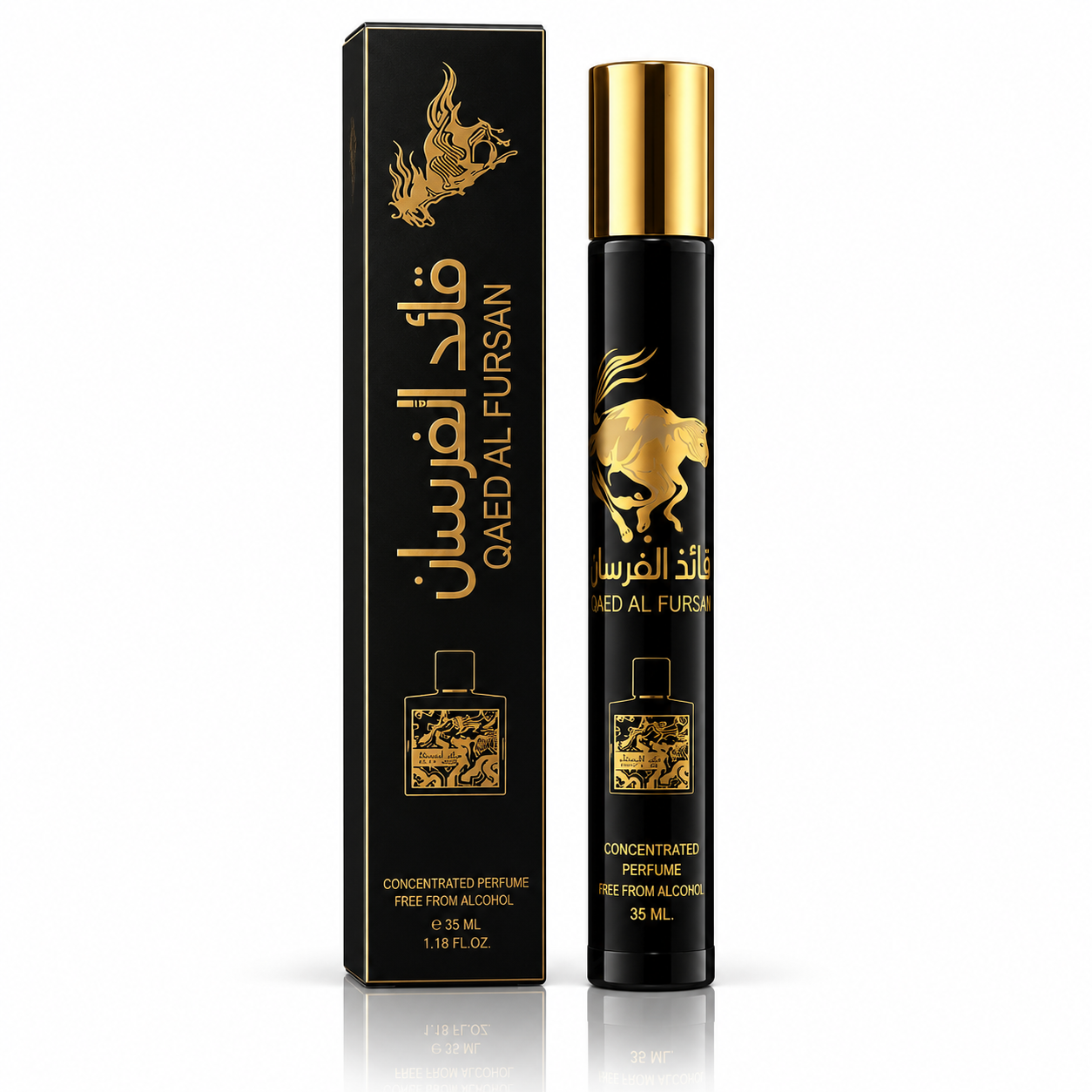 Apă de parfum unisex, Parfum arăbesc, Qaed Al Fursan, fără alcool, 35 ml, V.V. LOVE®