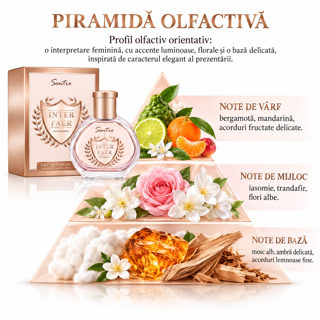 Apă de parfum pentru femei, Parfum de damă Inter Faer Woman, EDP, 100 ml, SENTIO® - imagine 2