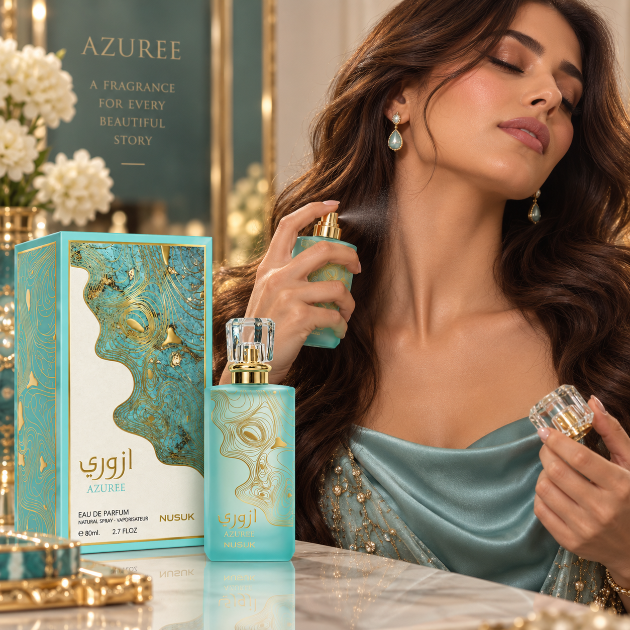 Apă de parfum unisex, Parfum arăbesc Azuree, EDP, 80 ml, NUSUK® - imagine 2
