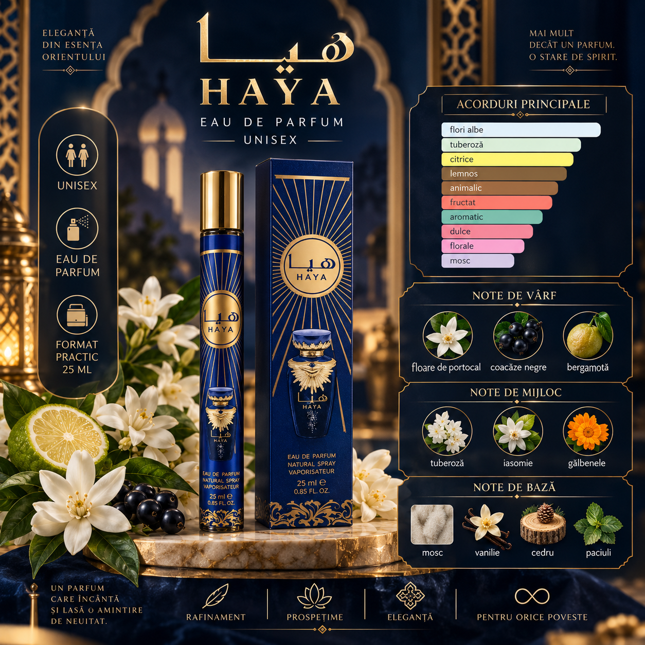 Apă de parfum unisex, Parfum arăbesc Haya, EDP, 35 ml, V.V. LOVE® - imagine 2