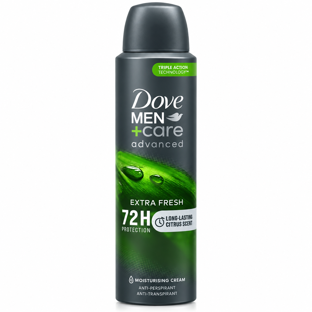 Deodorant antiperspirant spray pentru bărbați, Men+Care Advanced Extra Fresh, protecție 72H, parfum citric, 150 ml, Dove®
