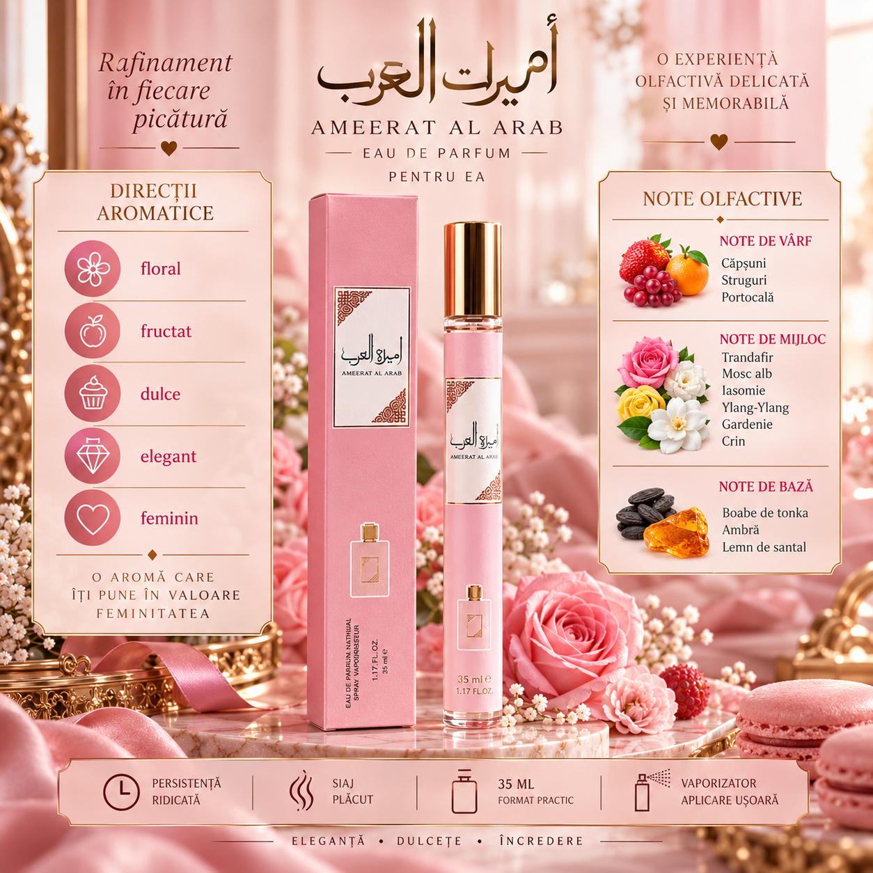 Apă de parfum pentru femei, Parfum arăbesc Ameerat Al Arab, EDP, 35 ml, V.V. LOVE® - imagine 2