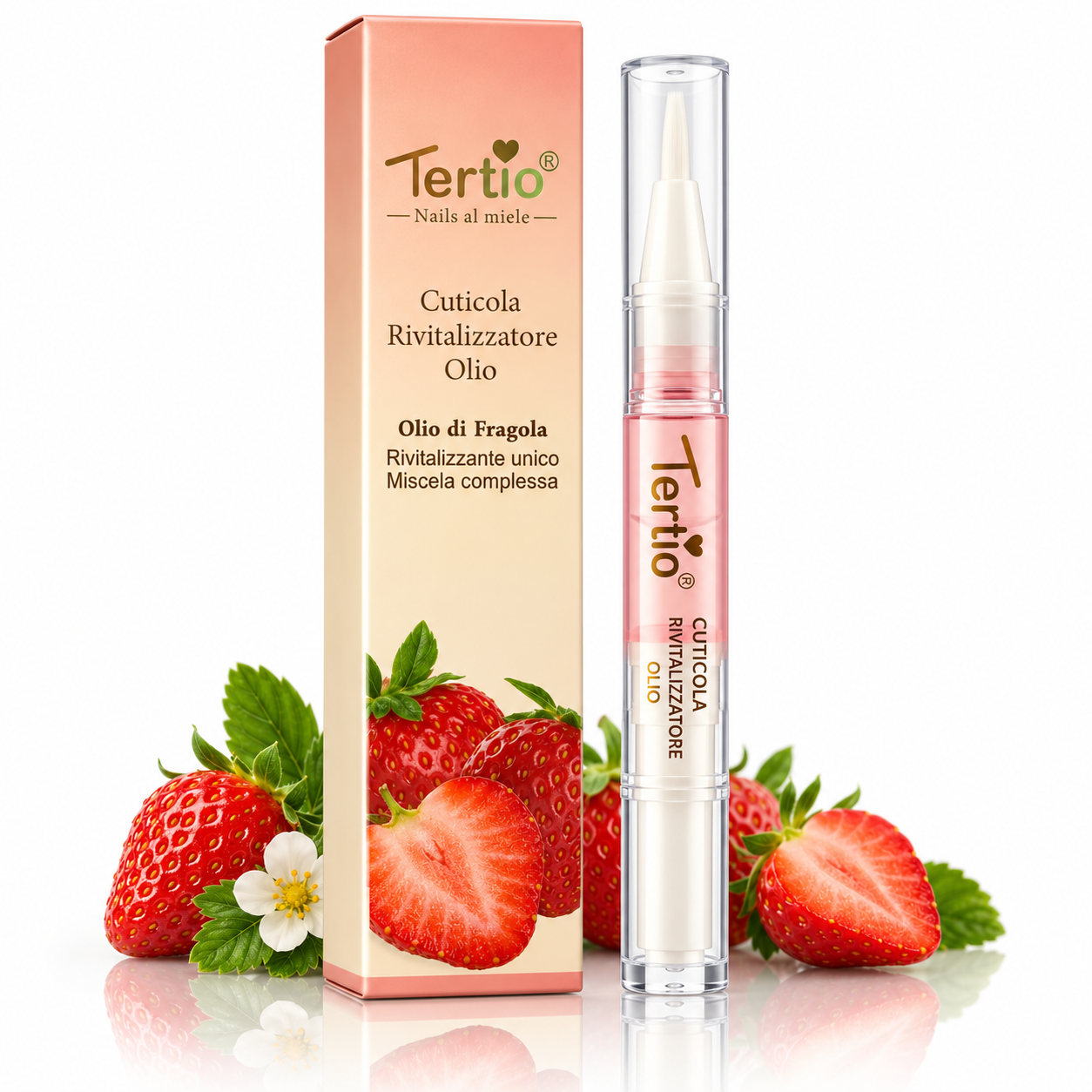 Ulei pentru cuticule, Revitalizant cu aromă de Căpșuni, aplicator tip stilou, 3 ml, TERTIO®
