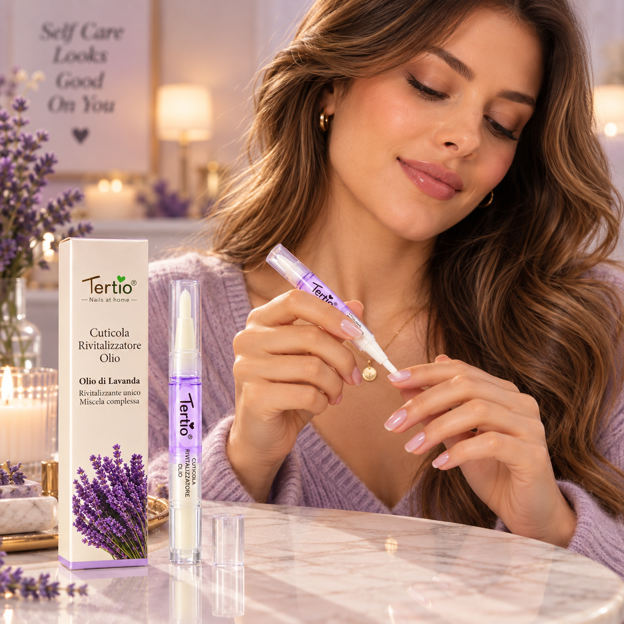 Ulei pentru cuticule, Revitalizant cu aromă de Lavandă, aplicator tip stilou, 3 ml, TERTIO® - imagine 2