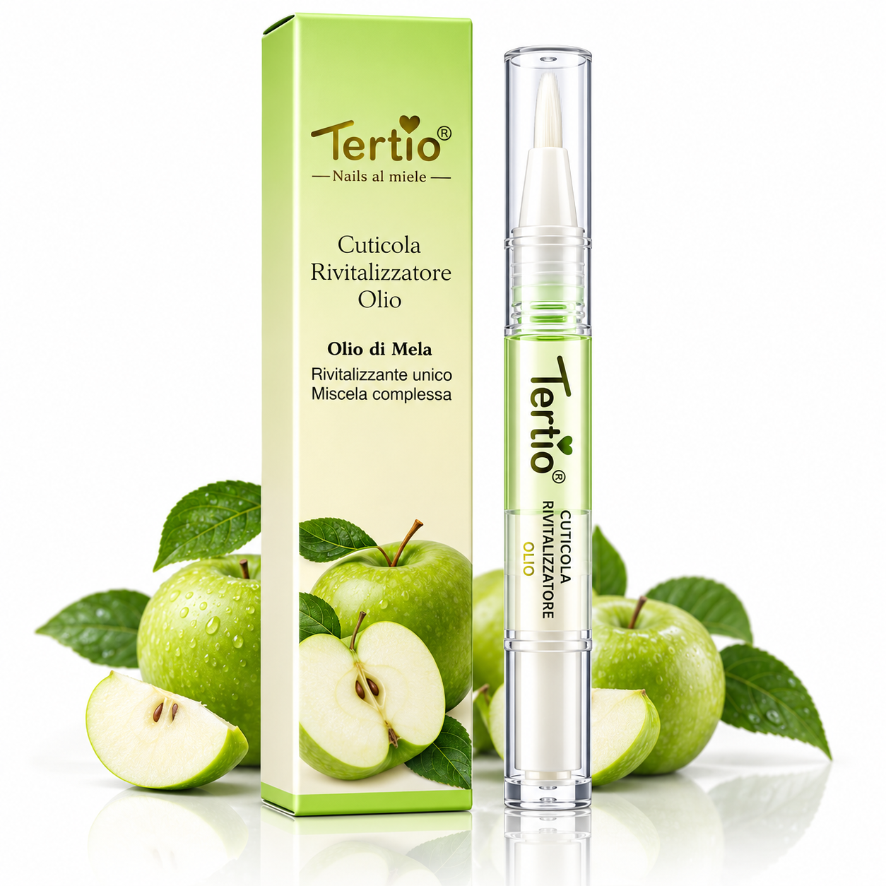 Ulei pentru cuticule, Revitalizant cu aromă de măr verde, aplicator tip stilou, 3 ml, TERTIO®