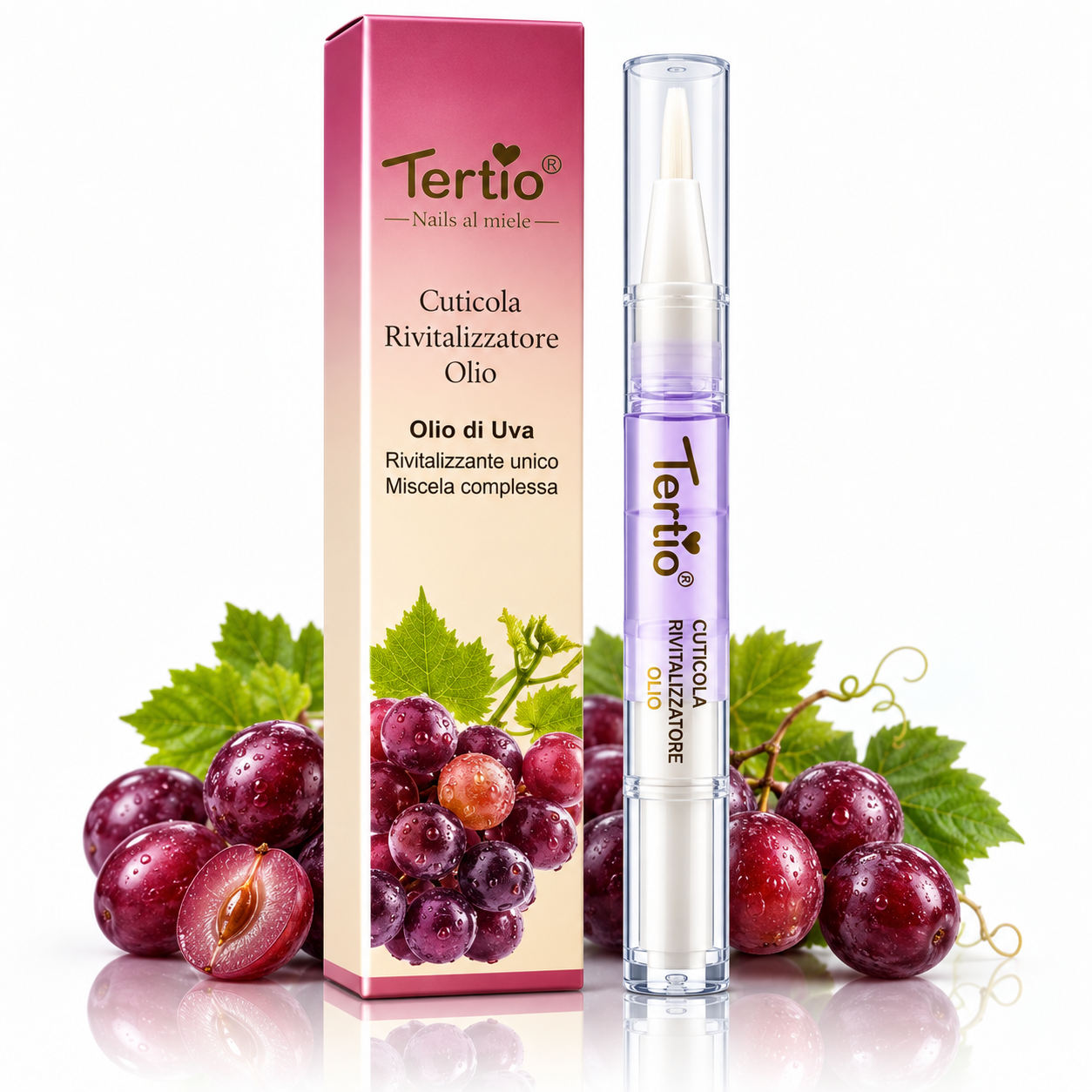 Ulei pentru cuticule, Revitalizant cu aromă de struguri, aplicator tip stilou, 3 ml, TERTIO®