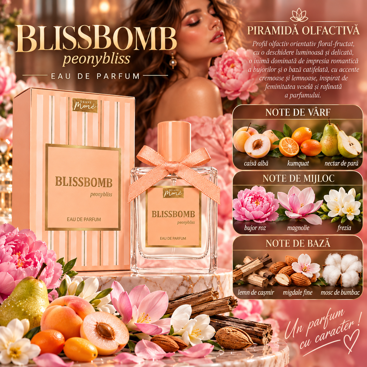 Apă de parfum pentru femei, Parfum de damă Blissbomb Peonybliss, DE LA MARE, EDP, 15 ml, SENTIO® - imagine 2
