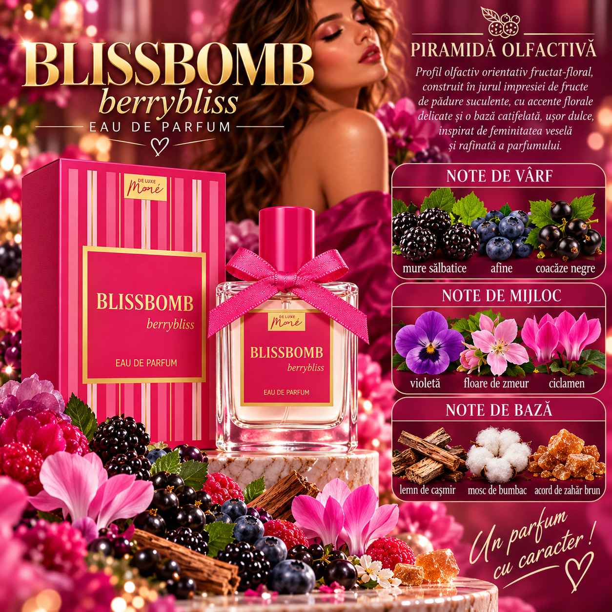 Apă de parfum pentru femei, Parfum de damă Blissbomb Berrybliss, EDP, 15 ml, SENTIO® - imagine 2