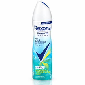 Deodorant antiperspirant spray pentru femei, Advanced Protection Eucalipt și apă de cocos, protecție 72H, 150 ml, Rexona®