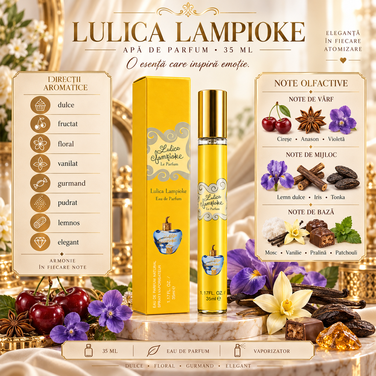 Apă de parfum pentru femei, Parfum de damă Lulica Lampioke, EDP, 35 ml, V.V. LOVE® - imagine 2