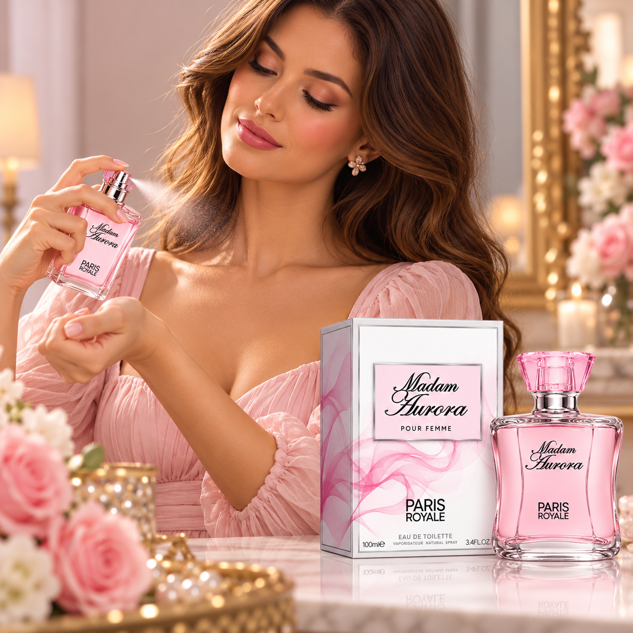 Apă de toaletă pentru femei, Parfum damă Madam Aurora Pour Femme, EDT, 100 ml, PARIS ROYALE® - imagine 3