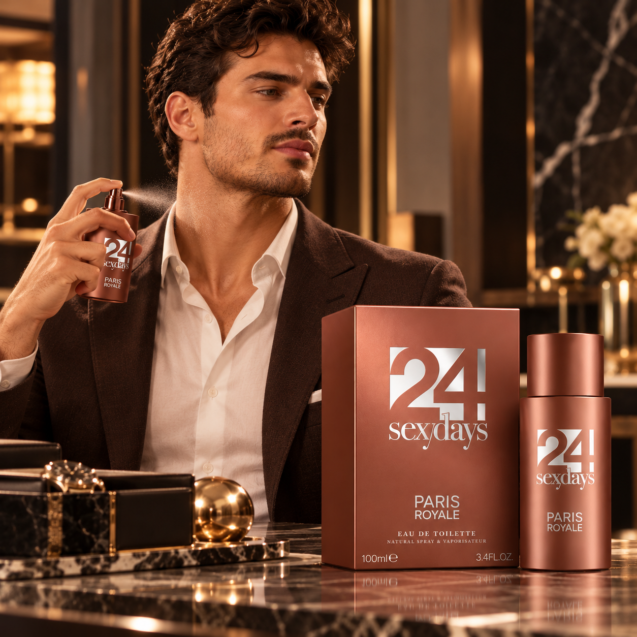 Apă de toaletă pentru bărbați, Parfum bărbătesc 24 Sexy Days Pour Homme, EDT, 100 ml, PARIS ROYALE® - imagine 3