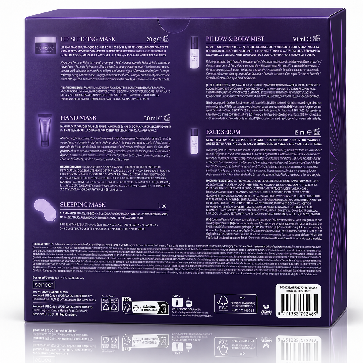 Set cadou pentru îngrijire și relaxare Cashmere Night Deluxe Indulgence, 5 piese, SENCE® - imagine 3