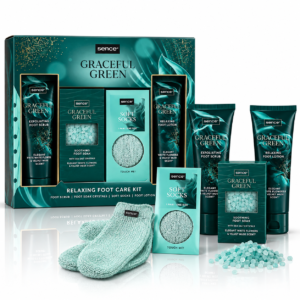 Set cadou pentru îngrijirea picioarelor, Graceful Green Relaxing Foot Care Kit, 4 piese, SENCE®